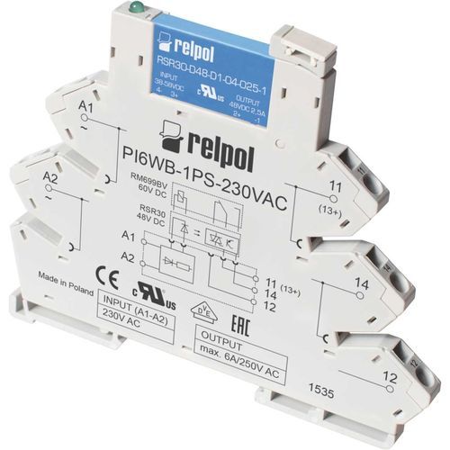 Статическое реле 24 Vcc - PIR6WB-1PS series - RELPOL - AC / миниатюрное / тонкое