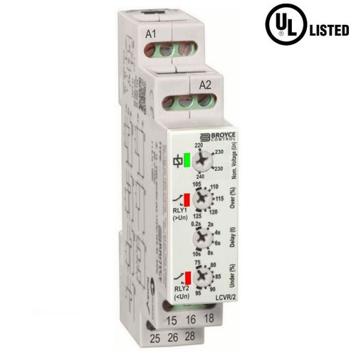 Реле для наблюдения недонапряжение - LCVR/2 - Broyce Control - скачков напряжений / 1NO/NF / AC