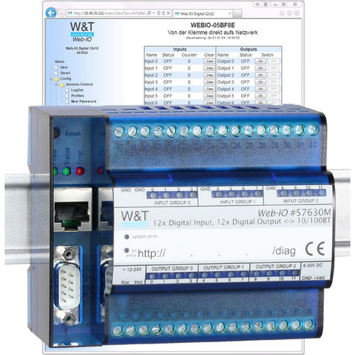 Цифровой модуль входа/выхода - 57730 - Wiesemann & Theis - Ethernet / 12 выходов / для сети