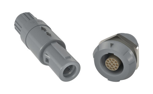 Двухтактный соединитель - REDEL P Series - LEMO - для передачи данных / коаксиальный / оптического волокна
