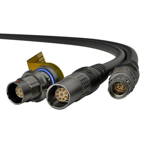 Гибридный соединитель - OPTIMA D Series - LEMO - для передачи данных / для источника электропитания / для авиационно-космической промышленности