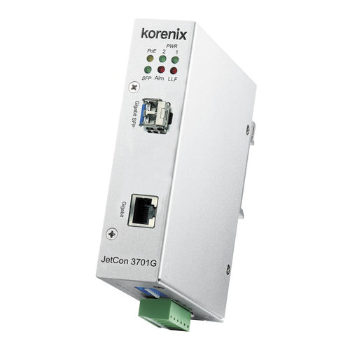 Сред, гигабитовый преобразователь - JetCon 3701G  - Korenix Technology - среда / среда Ethernet / питание по Ethernet