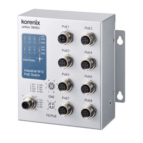 Неуправляемый коммутатор Ethernet - JetNet 3808G-M12 - Korenix Technology - 8 портов / гигабит / встроенный