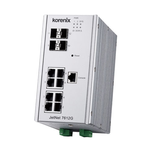 Управляемый коммутатор Ethernet - JetNet 7612G-4F - Korenix Technology - 12 портов / уровня 2 / Gigabit Ethernet