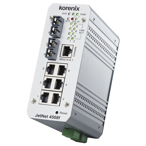 Управляемый коммутатор Ethernet - JetNet 4508f - Korenix Technology - 8 портов / 10/100BaseT(X) / оптического волокна