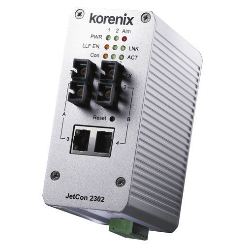 Преобразователь среда - JetCon 2302 - Korenix Technology - Ethernet / оптического волокна / промышленный