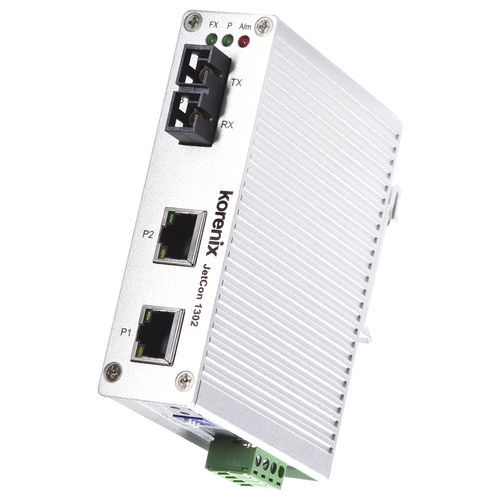 Преобразователь среда - JetCon 1302 - Korenix Technology - Ethernet / оптического волокна / на DIN-рейке
