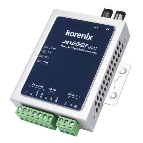 Преобразователь среда - JetCon 2401 - Korenix Technology - PTP / последовательный / оптического волокна