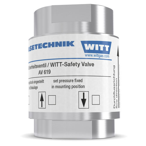 Предохранительный клапан для газа - AV 619-ES - WITT-Gasetechnik - для трубопровода / для резервуара / из нержавеющей стали