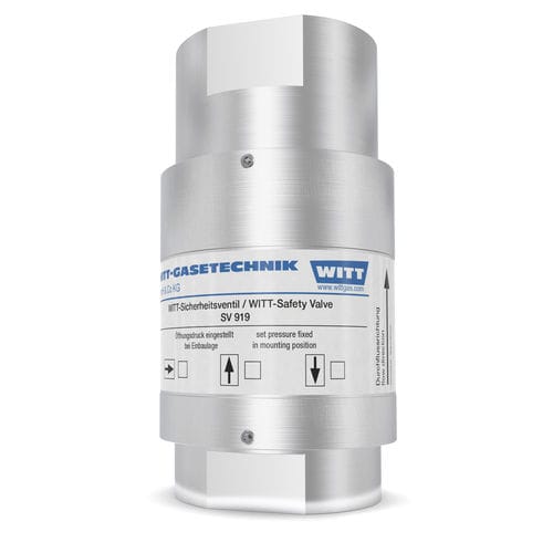 Газовый предохранительный клапан - AV 919 - WITT-Gasetechnik - для трубопровода / для резервуара / из нержавеющей стали