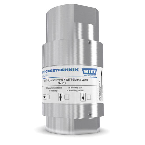 Газовый предохранительный клапан - AV 919-ES - WITT-Gasetechnik - для трубопровода / для резервуара / из нержавеющей стали