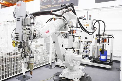 Шарнирный робот - ABB Robotics - 6 осей / для дозирования / для установки на потолке