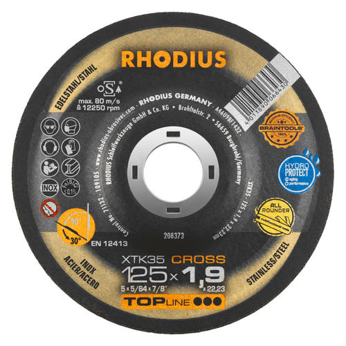 Режущий круг для металла - XTK35 CROSS - RHODIUS - из стали / тонкий