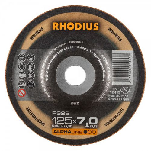 Точильный круг для очистки - RS28 - RHODIUS - для обрезки / плоский / из металла