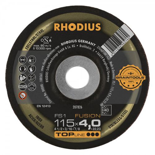 Точильный круг для очистки - FS1 FUSION - RHODIUS - для обрезки / плоский / из металла