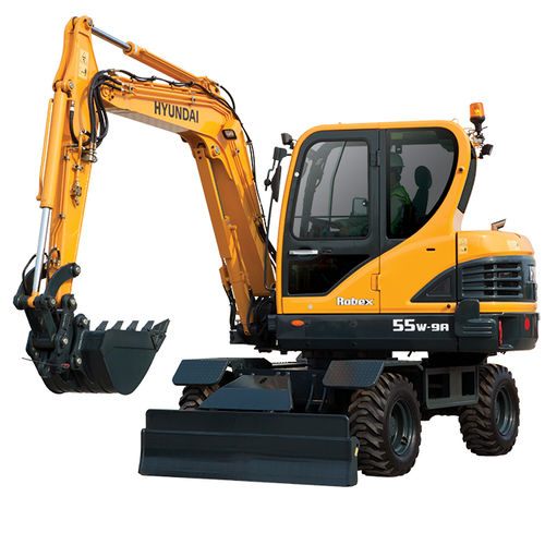 Экскаватор мини - R55W-9A - Hyundai Construction Equipment Americas, Inc. - колесный / Tier 4 Interim / для строительной площадки