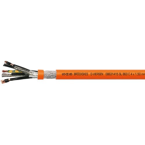 Электрический кабель для серводвигателя - SL 863 C - SAB BROECKSKES GMBH & Co. KG - питания / изолированный / с замедлителем пламени