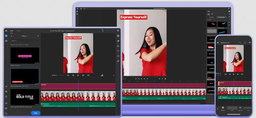 Программное обеспечение для интерфейса - PREMIERE RUSH - ADOBE - качества / для обмена информацией / отделки видеотехники