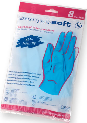 Перчатки для лаборатории - Sempersoft - Sempermed - от химических воздействий / виниловая / из хлопка