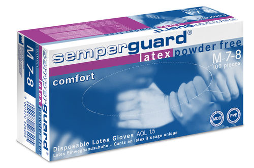 Перчатки для лаборатории - Semperguard® Latex Comfort puderfrei - Sempermed - от химических воздействий / из каучука / из латекса