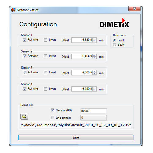 Программное обеспечение для контроля - PolyDist - Dimetix AG - регистратор данных / для лазерного датчика расстояния / Windows