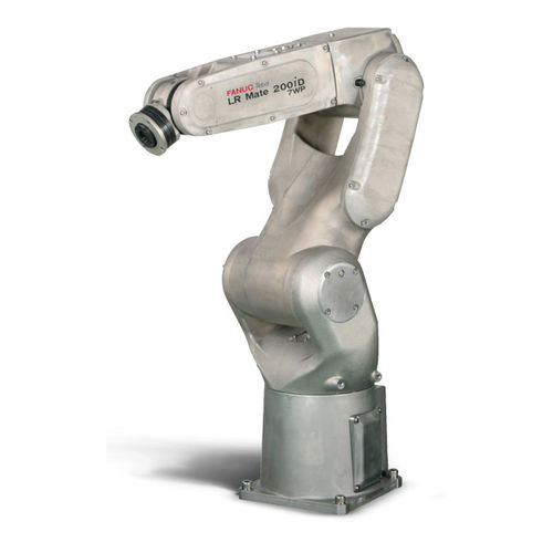 Шарнирный робот - LR Mate 200iD/7WP - FANUC Europe Corporation - 6 осей / для разгрузочно-погрузочных работ / напольный