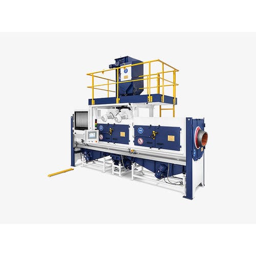 Ленточный дробеструйный аппарат с лотком - THM Series - Walther Trowal GmbH&Co.KG - турбинный / для металла / для сыпучих материалов