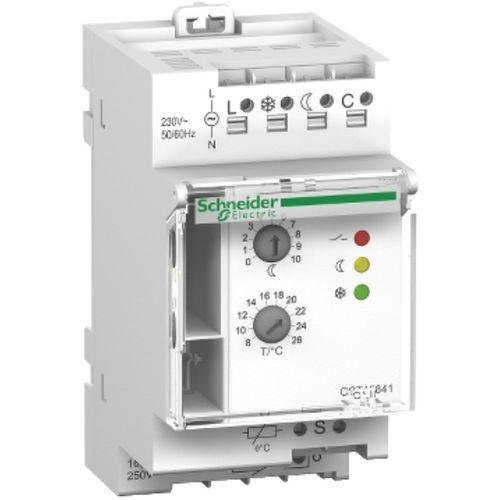 Электронный термостат - TH-THP - Schneider Electric - программируемый / на DIN-рейке / уставка режима работы системы на минимуме возможностей во избежание замерзания