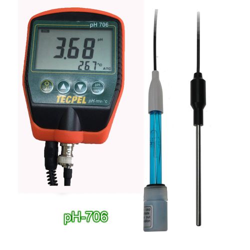 Переносной измеритель pH - pH-706 - Tecpel  Co., Ltd. - для процесса / с электродом с острым наконечником