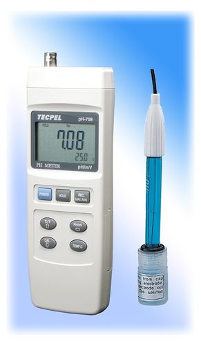 Переносной измеритель pH - pH 708 - Tecpel  Co., Ltd. - для процесса / с дисплеем LCD / с термометром