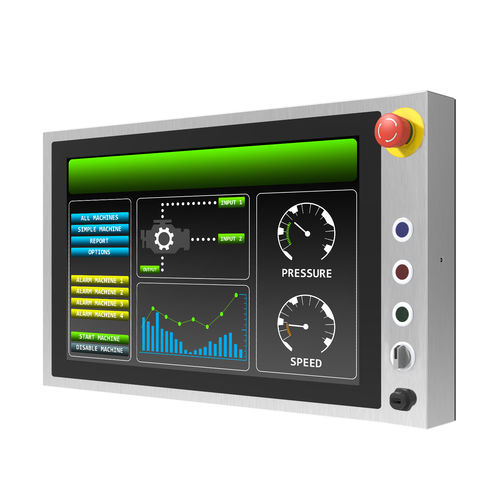 Монитор LCD - W22L100-SPA3-B - Winmate, Inc. - с проекционно-емкостной технологией / промышленный / для использования в области химии