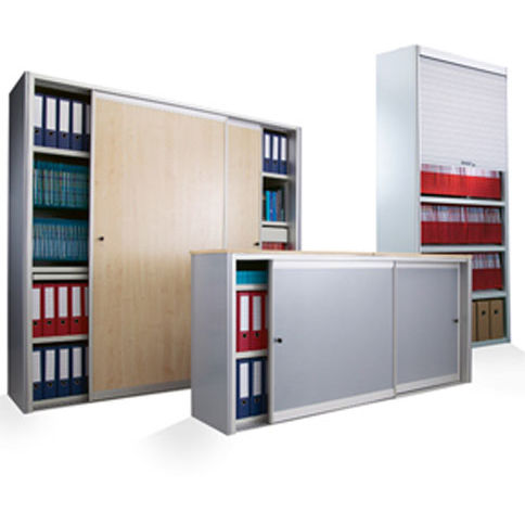 Шкаф для офиса - Bruynzeel Storage System - напольный / с полками / с раздвижными дверями