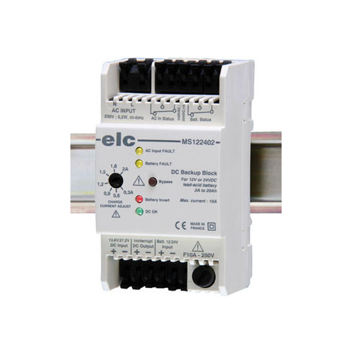 Источник электропитания на DIN-рейке - MS122402 - ELC construction électronique - AC/DC / с одним выходом / регулируемый