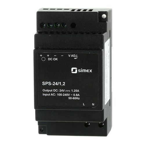 Источник электропитания на DIN-рейке - SPS-24/1,2 - SIMEX Sp. z o.o. - AC/DC / с одним выходом / с защитой от короткого замыкания