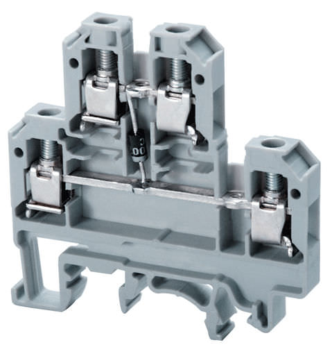 Клеммная колодка на DIN-рейке - CDL4U(E)D series - Connectwell Industries - с винтовым соединением / многоступенчатая / с диодом