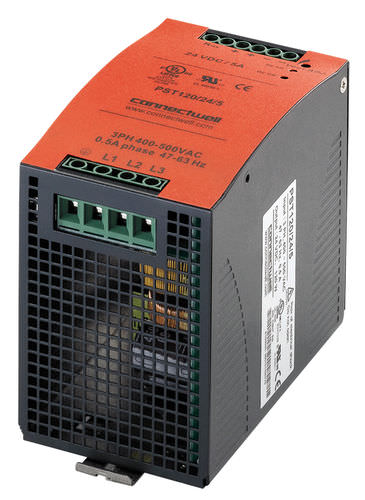 Источник электропитания на DIN-рейке - 12 - 48 V, 120 - 480 W | PST120 - PST120 series - Connectwell Industries - AC/DC / для резки / трехфазовый