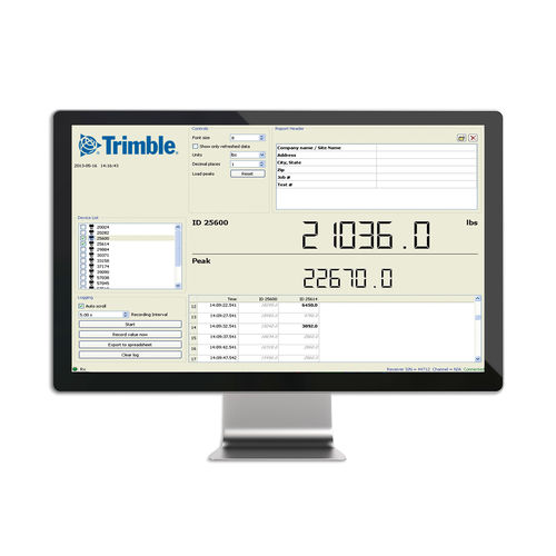 Программное обеспечение калибровки - Trimble Navigation - Construction Division - для безопасности / регистратор данных / машины