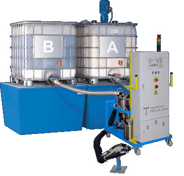 Дозатор-смеситель с шестерённым насосом - Nodopur B 1000 - TARTLER GmbH - для трансферного формования полимеров