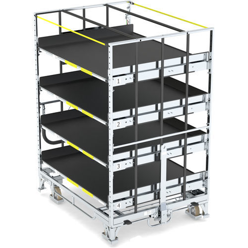Транспортная тележка - KLT 1100 E5/ ZBT4 VKD - LKE GmbH - Excellence in Material Handling - из гальванизированной стали / 5 уровней / блокируемая