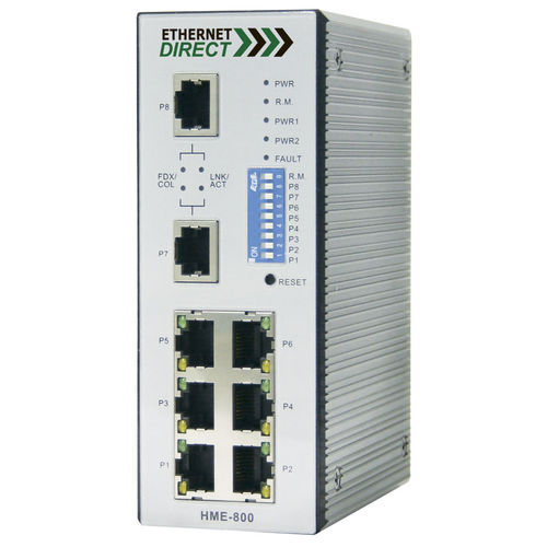 Управляемый коммутатор Ethernet - HWE-800 - Ethernet Direct - 8 портов / на DIN-рейке / промышленный