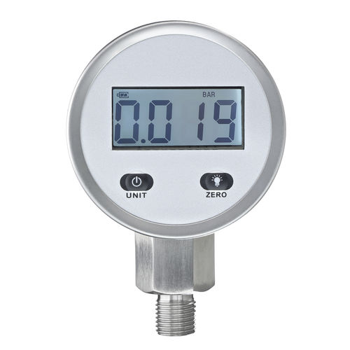 Манометр с дисплеем LCD - Digi-10 - Manometer Preiss EMPEO-KBM OHG - резьбовой / из нержавеющей стали / с трубкой Бурдона