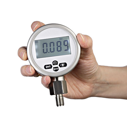 Манометр с дисплеем LCD - Digi-04 - Manometer Preiss EMPEO-KBM OHG - из нержавеющей стали / с трубкой Бурдона / компактный