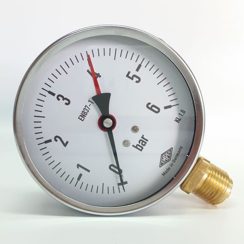 Аналоговый манометр - 100.19 - Manometer Preiss EMPEO-KBM OHG - резьбовой / из латуни / с трубкой Бурдона