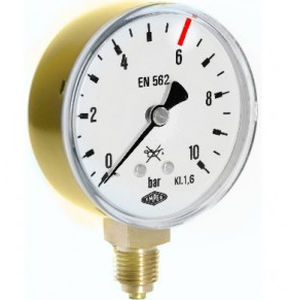 Аналоговый манометр - S63.16 - Manometer Preiss EMPEO-KBM OHG - резьбовой / из латуни / с трубкой Бурдона