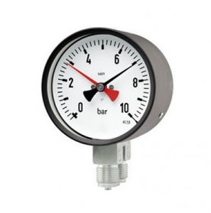 Двойной манометр - DR100-3 - Manometer Preiss EMPEO-KBM OHG - аналоговый / резьбовой / из нержавеющей стали