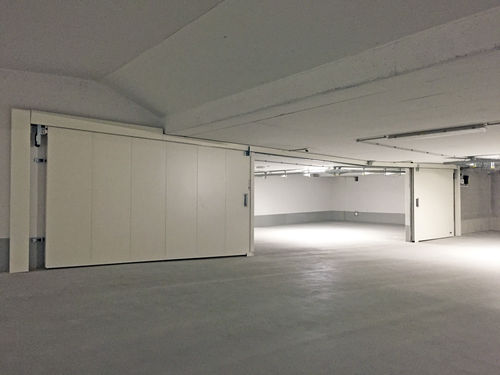 Звуконепроницаемый портал - ACOUSTICLINE 45 DB - Jansen Tore GmbH & Co.KG - раздвижной / с электронным управлением / из стали