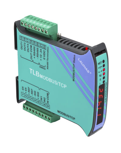 Весовой терминал / передатчик светодиодный дисплей - TLB MODBUS/TCP - LAUMAS Elettronica - на DIN-рейке