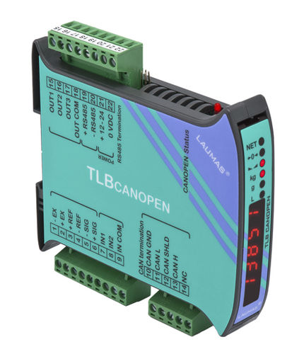 Весовой терминал / передатчик светодиодный дисплей - TLB CANOPEN  - LAUMAS Elettronica - на DIN-рейке / IP67