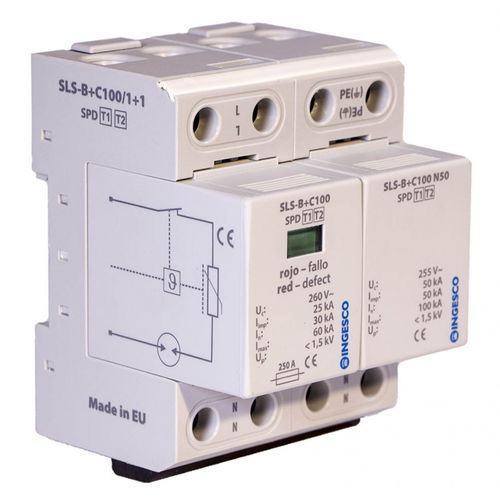 Молниеотвод типа 1+2 - SLS-B+C100/1+1 - INGESCO - высокая энергия / комбинированный / вставной