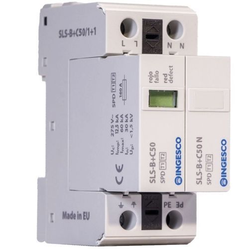 Молниеотвод типа 1+2 - SLS-B+C50/1+1 - INGESCO - комбинированный / вставной / низкого напряжения